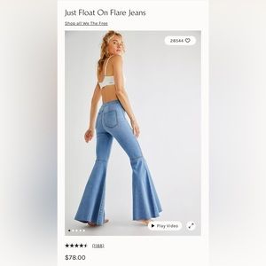 Just Float On Flare Jeans, Free People size 30